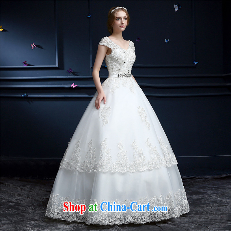 Beijing, Hong Kong, 2015 as soon as possible new dual-shoulder bag shoulder wedding lace V for high-end alignment to tie the code graphics thin wedding Princess bridal wedding white XXL, Hong Kong, and, on-line shopping