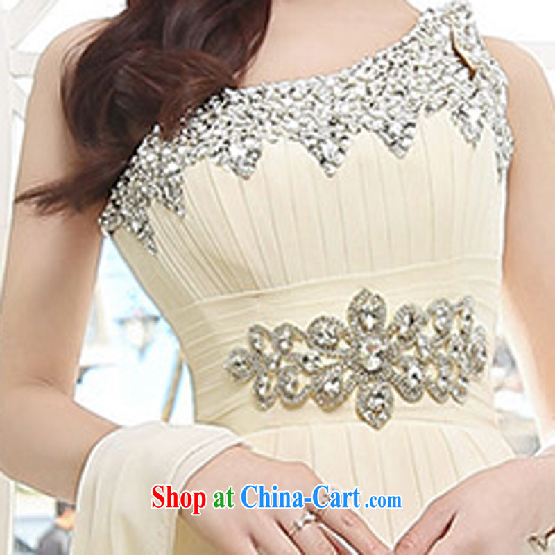 Blues, spring 2015 new single shoulder cultivating long bridesmaid wedding dress show annual service evening dress female apricot XL, blues, poetry, shopping on the Internet