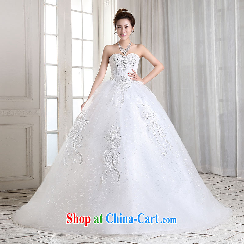 Jubilee 1000 bride 2015 spring and summer new Korean version Mary Magdalene Beauty Chest graphics thin wood drill stylish lace long-tail wedding H 2001 tail, XL