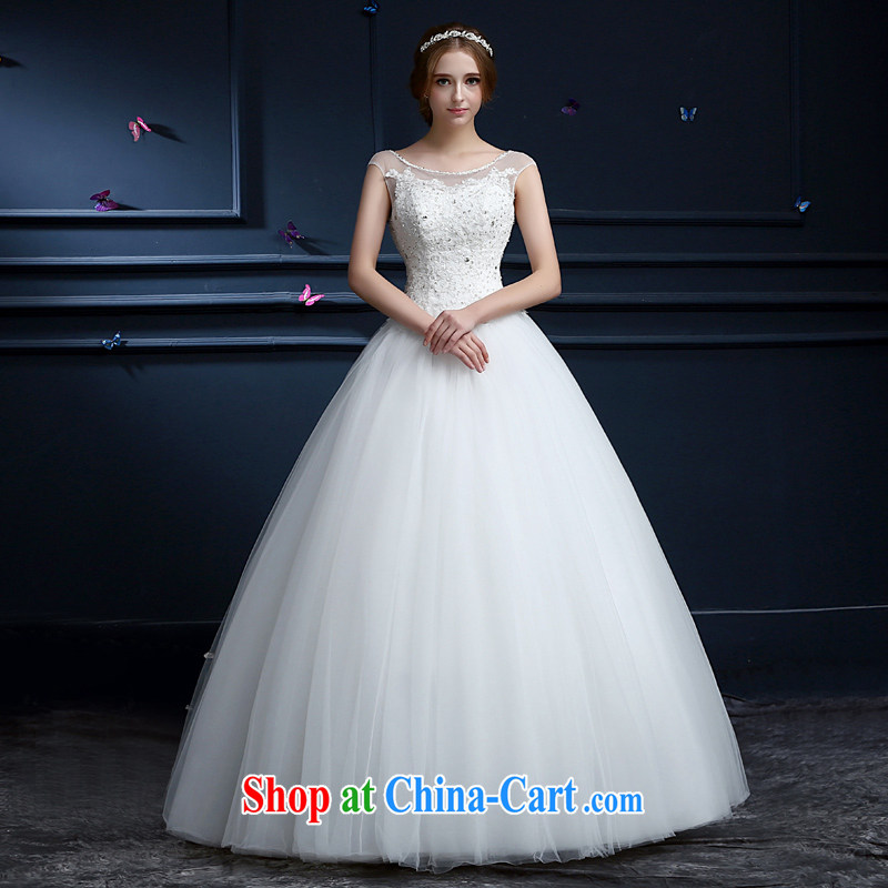 The Champs Elysees, as soon as possible, bride wedding dresses summer 2015 new Korean minimalist shoulders with graphics thin wedding dress married a Field shoulder wedding custom white M