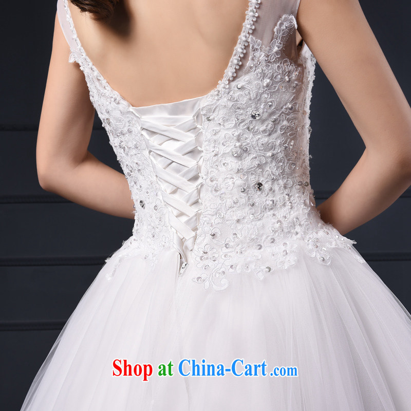 The Champs Elysees, as soon as possible, bride's wedding dresses summer 2015 new Korean version simple double-shoulder with graphics thin wedding dress married a field shoulder wedding dresses custom white M, Hong Kong, Seoul, and shopping on the Internet