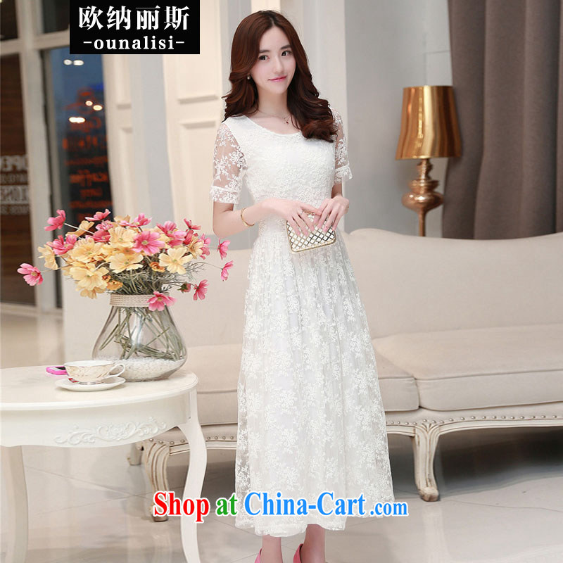 The OSCE, Alice, 2015 Sau San video thin temperament stamp embroidery the waist lace snow woven long skirt evening dress bridesmaid Service Bridal wedding white L, OSCE, Alice, shopping on the Internet