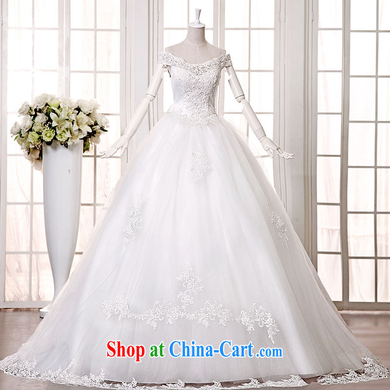 Jubilee 1000 bride 2015 spring and summer new stylish graphics thin lace a Field shoulder white long-tail bridal wedding dresses H 9236 white tail section_lap to skirt around 1.65 M XXXL