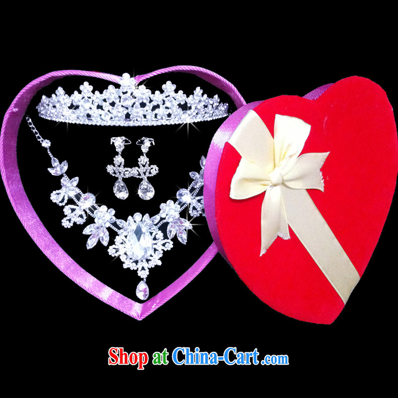 New Korean bridal jewelry Crown necklace earrings kit, wedding dresses and jewelry 3 piece set 2