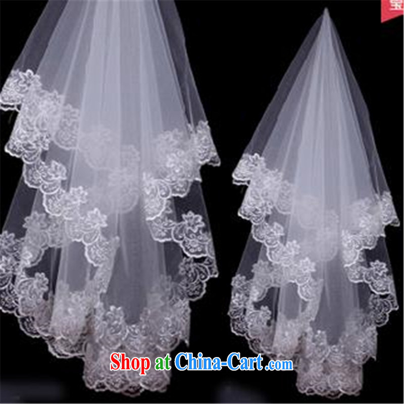 Korean-style New lace lace long 3M tail married women and legal wedding dresses accessories 3m White, the color is Windsor, shopping on the Internet