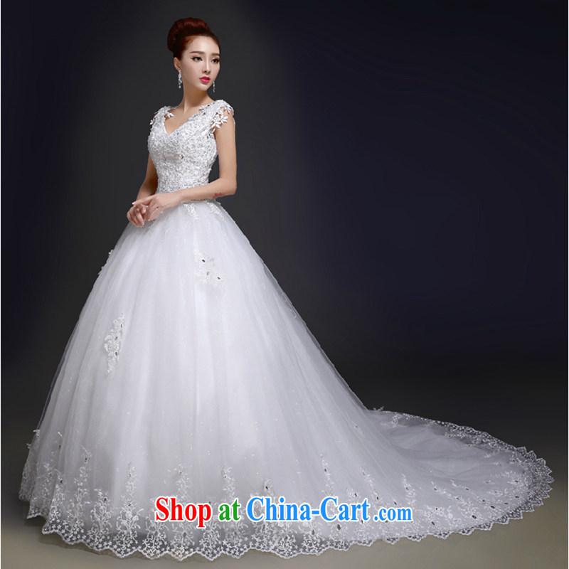 White home about wedding dresses new 2015 summer stylish double-shoulder lace-tail large code wedding band video thin marriages white tailored contact Customer Service