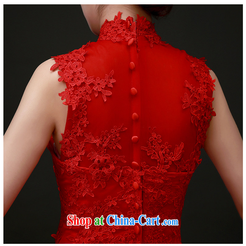 The beautiful yarn a Field shoulder beauty package and wedding summer 2015 new sleeveless red lace small tail wedding dresses factory direct. Red can be customized, beautiful yarn (nameilisha), online shopping