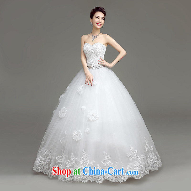 According to T-shirt in accordance with the wedding dresses 2015 spring and summer new white tie-erase chest wedding Korean version simplicity with graphics thin marriages wedding wiped off his chest, and XXL, Netherlands in accordance with the law, and,
