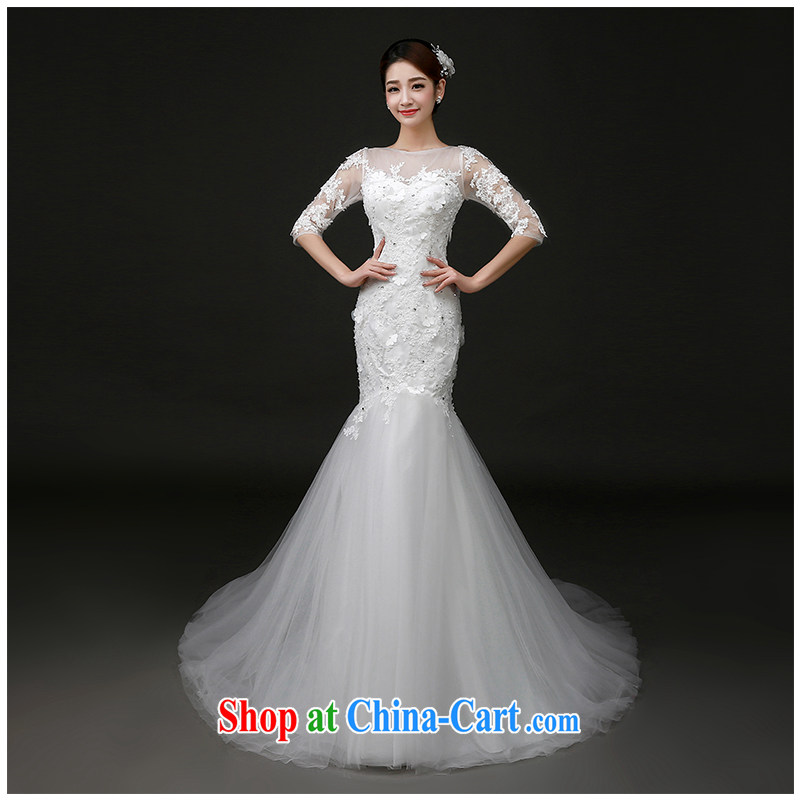 The beautiful yarn graphics thin tail wedding 2015 new summer field shoulder bag beauty and elegant lace long sleeves with the lumbar crowsfoot wedding dresses white customizable