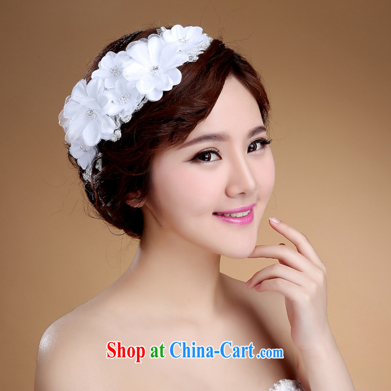 Bridal and flower head-dress lace flowers Korean Pearl water drilling wedding hair accessories wedding and flower ornaments and white white, my dear Bride (BABY BPIDEB), shopping on the Internet