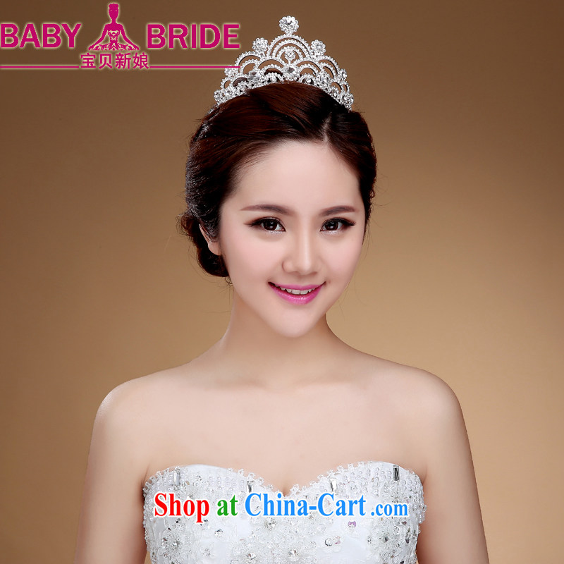 Ultra-compact flash water drilling bridal crown the Korean-style wedding jewelry and clamp and trim white