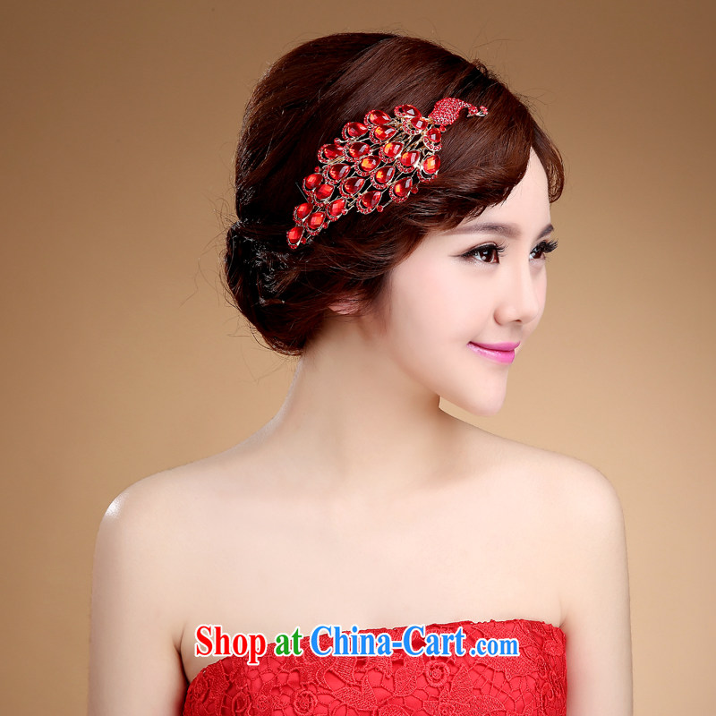 Bridal jewelry red head-dress Korean-style wedding hair accessories dresses retro lace and flower wedding-band magenta, my dear Bride (BABY BPIDEB), shopping on the Internet