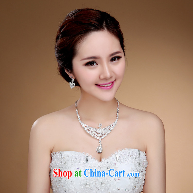 Korean bridal necklace earrings popular wedding dresses jewelry woman married a link with water drilling decorative jewelry white pictures, price, brand platters! Elections are good character, the national distribution, so why buy now enjoy more preferential! Health