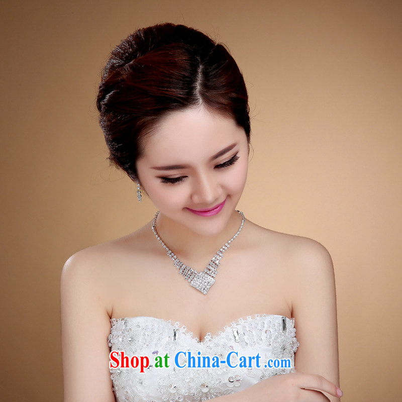 Recommended bridal suite link luxury bridal necklace earrings wedding jewelry wedding accessories jewelry dinner clavicle link female white, my dear Bride (BABY BPIDEB), online shopping