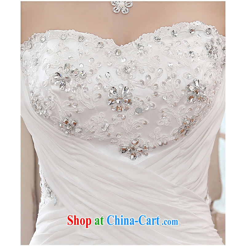 2015 new bare chest tail wedding, beautiful yarn beauty lace tie-classy and simple heart-shaped chest Mary Magdalene married tail wedding white can be customized, beautiful yarn (nameilisha), online shopping