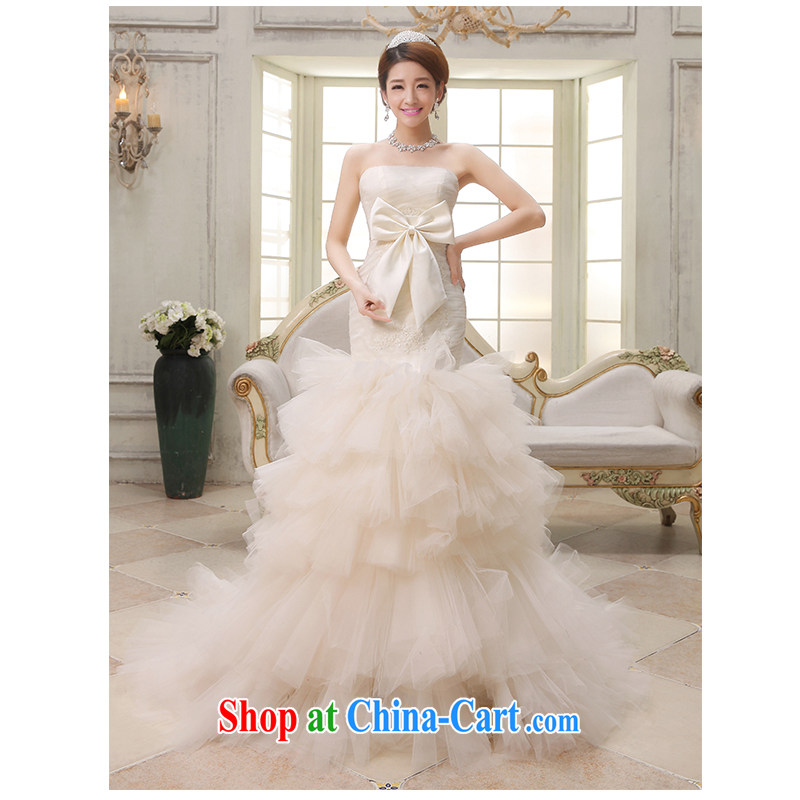 New 2015 erase chest package and small tail wedding beauty graphics thin straps and elegant front short, long wedding dresses, beautiful yarn factory direct light champagne can be customized, beautiful yarn (nameilisha), online shopping
