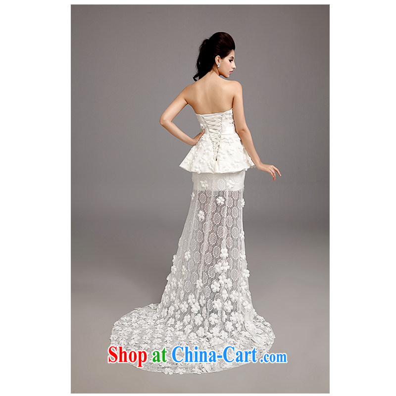 The beautiful yarn new sexy V collar package and small tail lace wedding Korean-style sense of beauty with long, bridal wedding 15 New factory direct white can be customized, beautiful yarn (nameilisha), online shopping