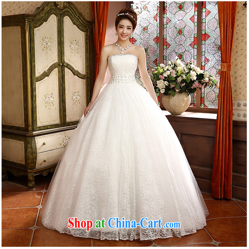 2015 new wiped his chest, wedding fashion lace A with elegant beauty with sweet bridal wedding, beautiful yarn new factory direct white customizable