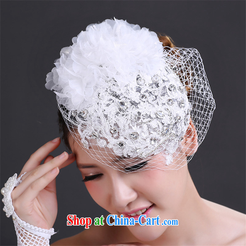 Han Park (cchappiness) Marriages retro snow woven cloth Web yarn name-yuan and take manual crystal head-dress clip, Han Park (cchappiness), shopping on the Internet