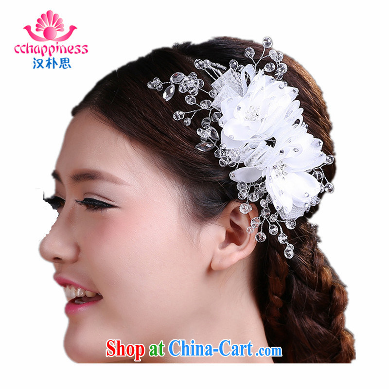 Han Park _cchappiness_ bridal snow woven cloth and flowers crystal beaded manual high head-dress