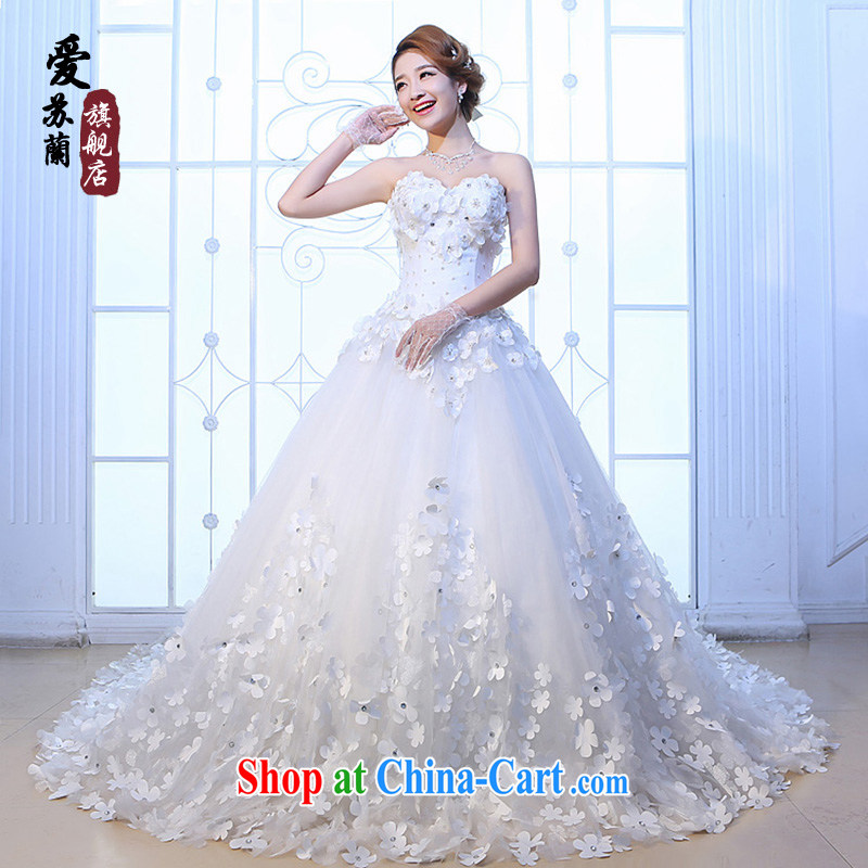 New Red erase chest flowers wedding tail Korean Beauty graphics thin wedding long-tail red 1M tail S so Balaam, and shopping on the Internet