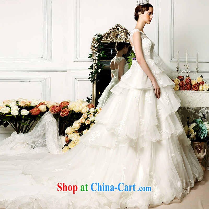 On the wedding dresses new 2015 spring and summer Ling Ms Audrey EU shoulders shaggy dress lace long-tail wedding ivory L, AIDS, and shopping on the Internet