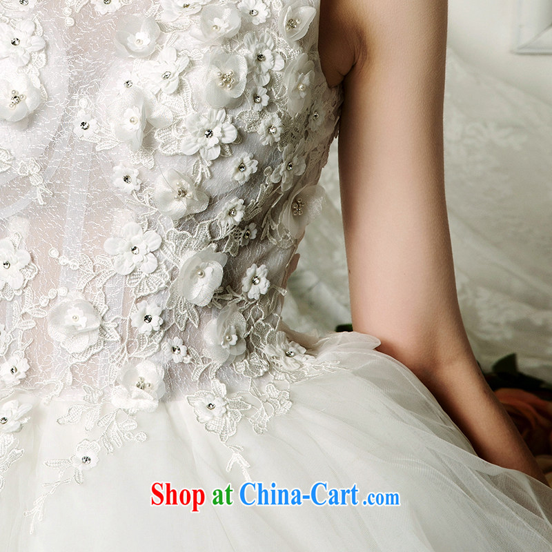 On the wedding dresses new 2015 Spring and Summer Scent mute double-shoulder three-dimensional petals shaggy dress lace wedding ivory L, AIDS, and shopping on the Internet