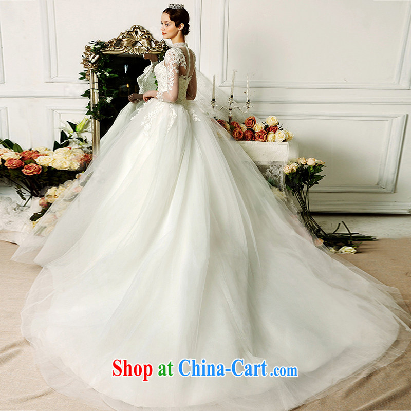 On the wedding dresses, new 2015 spring and summer cloud cycle, for long-sleeved lace long-tail stars with wedding ivory L, AIDS, and shopping on the Internet