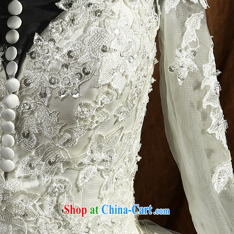 On the wedding dresses, new 2015 spring and summer cloud cycle, for long-sleeved lace long-tail stars with wedding ivory L, AIDS, and shopping on the Internet