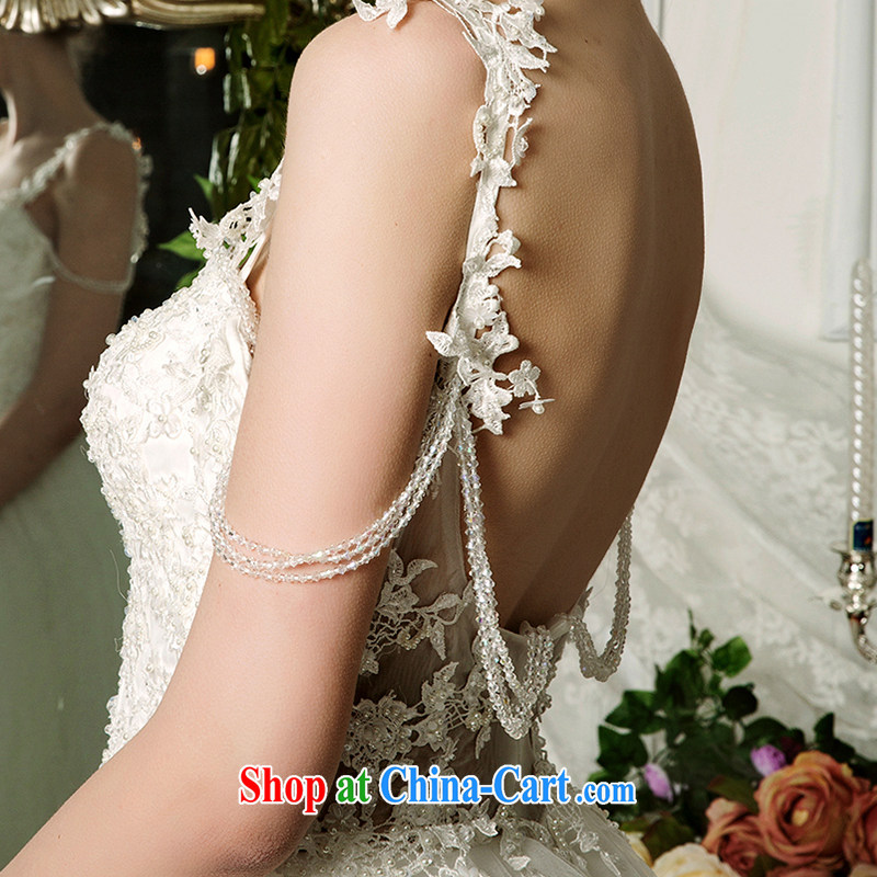 On the wedding dresses new 2015 spring and summer Yuen-ting hung with shaggy dress long-tail erase chest wedding ivory L, AIDS, and shopping on the Internet