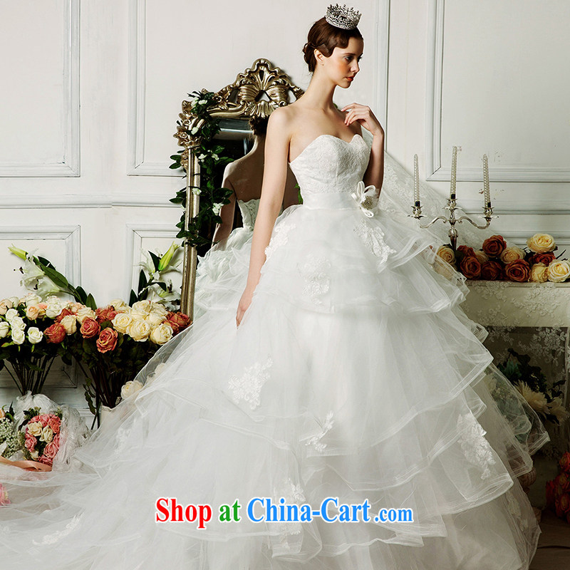 On the wedding dresses new 2015 spring and summer Jing Yao wiped chest lace shaggy dress tail wind Palace wedding ivory L, AIDS, and shopping on the Internet