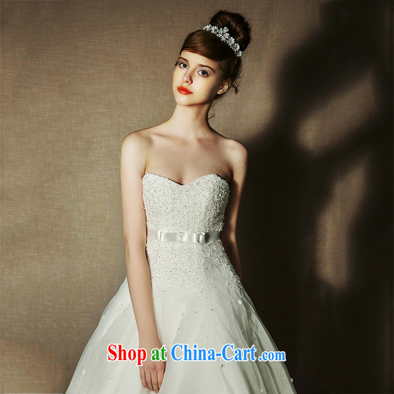 On the wedding dresses new 2015 spring and summer, Ms Elsie Leung Yiu wiped his chest high waist lace A Field dress wedding ivory L, AIDS, and shopping on the Internet