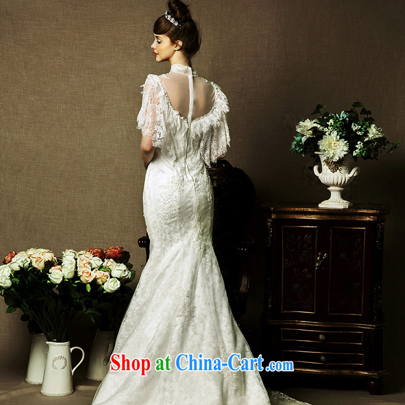 On the wedding dresses new 2015 spring and summer Cayman -- lace up collar crowsfoot long-tail wedding ivory L, AIDS, and, shopping on the Internet