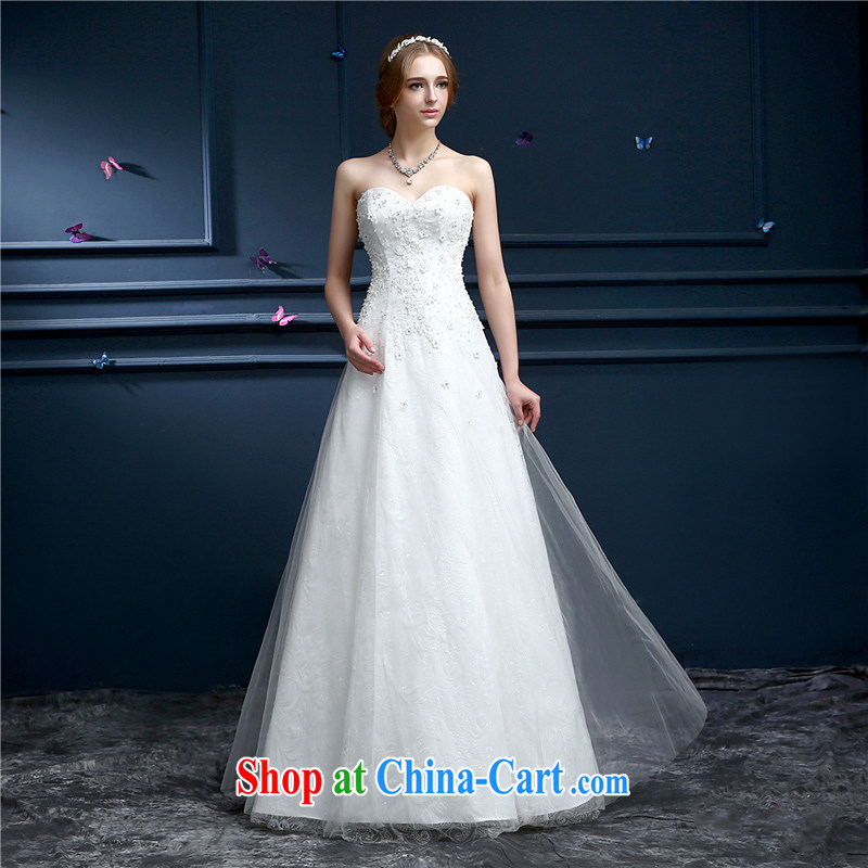 The Champs Elysees, as soon as possible, bride wedding dresses 2015 new spring and summer white minimalist wipe chest Korean A before the code graphics thin beauty wedding white XXL
