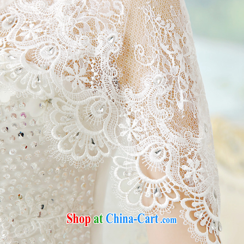 Time his wedding thin lace jacket 2015 spring and summer new bridal shawl white Web yarn flowers bridal accessories dress decorated with anti-shaded white, code, time, and shopping on the Internet