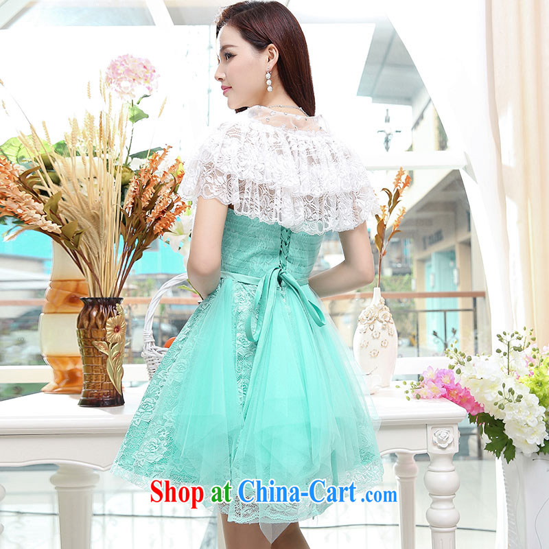 Air Shu Diana summer 2015 new to us dresses dress lady, solid-colored lace high waist sleeveless dress pink XL, aviation Shu Diane, shopping on the Internet