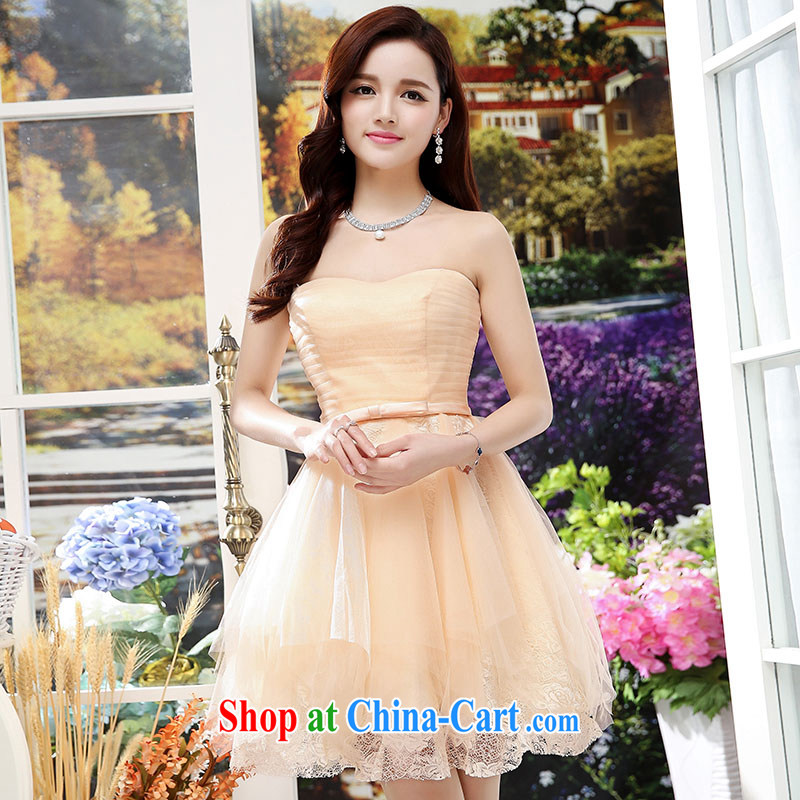 Air Shu Diana summer 2015 new to us and dresses dress lady, solid-colored lace high waist sleeveless Evening Dress apricot S, aviation Diane Schumacher, shopping on the Internet