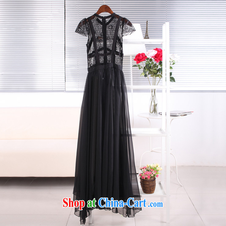 Colorful Flowers 2015 Korea Sin drag and drop to short-sleeved lace snow woven skirts/beach skirt suits skirts wedding 0998 black L pictures, price, brand platters! Elections are good character, the national distribution, so why buy now enjoy more preferential! Health
