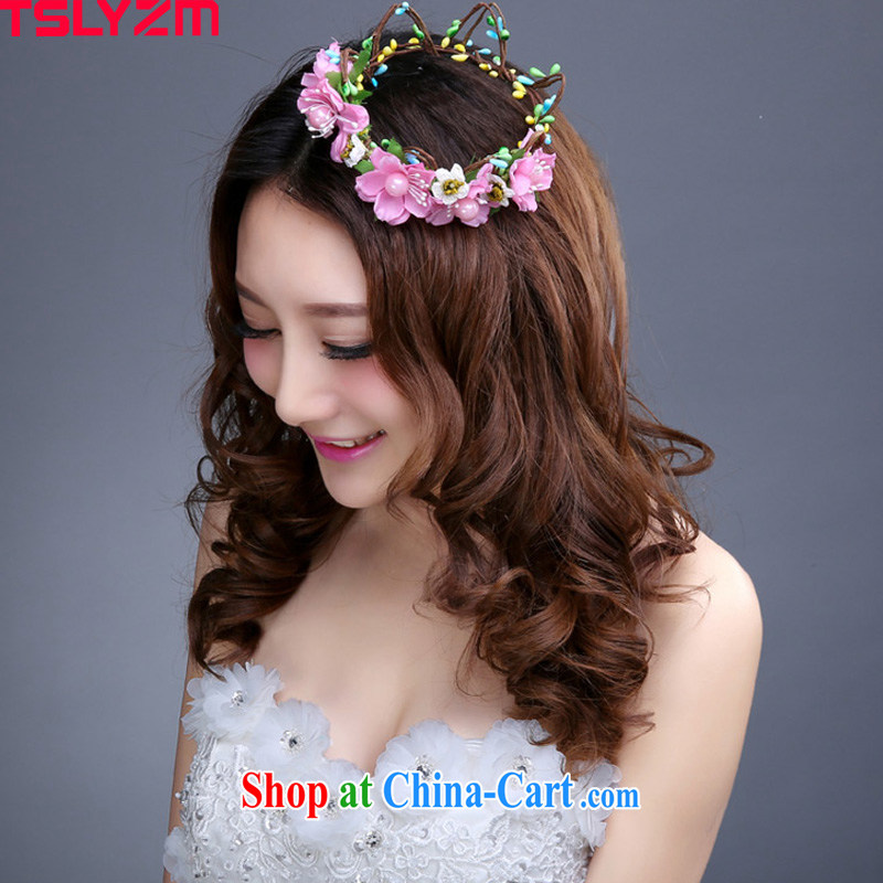 Tslyzm bridal wedding dresses garlands and ornaments 2015 new spring and summer bridesmaid flowers decorated resort beach only American artist jewelry pink, Tslyzm, shopping on the Internet