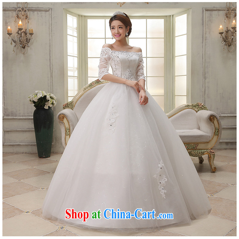 The beautiful yarn a shoulder with wedding fashion A beauty with the cuff lace strap graphics thin bridal wedding dresses 2015 New factory direct white customizable, beautiful yarn (nameilisha), shopping on the Internet
