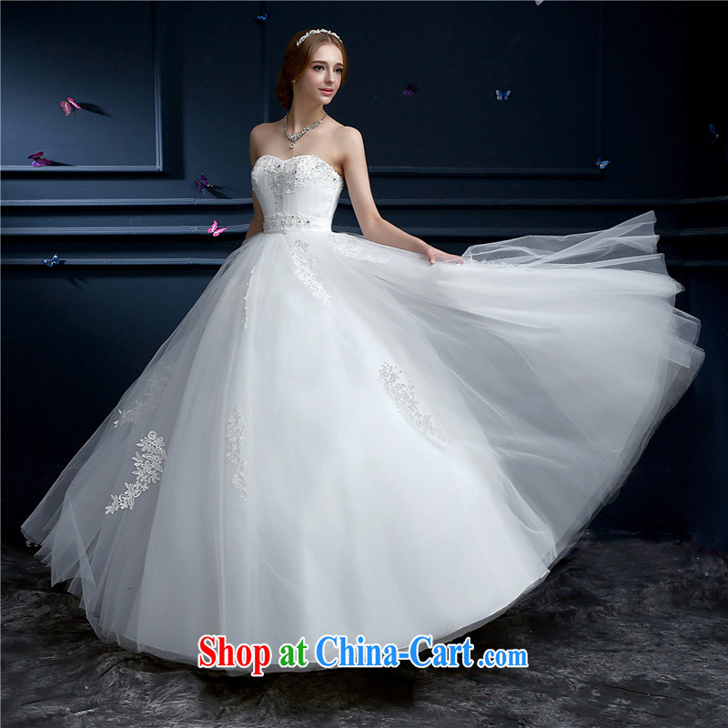 The Shannon Karen's wedding dresses 2015 new marriages wiped chest white long tie-up beauty to the Code wedding Korean-style spring and summer white XXL, Hong Kong, and, on-line shopping