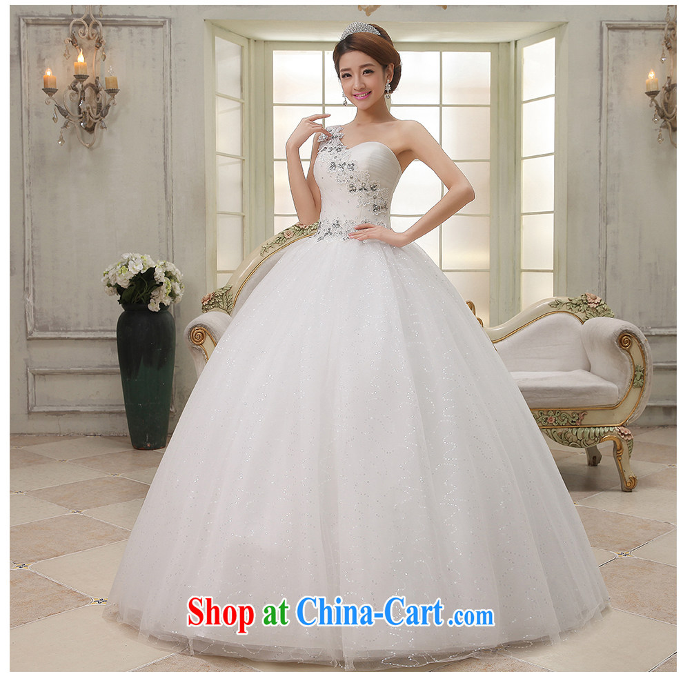 The beautiful yarn 2015 new single shoulder with wedding Korean-style beauty tied with graphics thin minimalist Princess wedding dresses photo building factory direct white customizable pictures, price, brand platters! Elections are good character, the national distribution, so why buy now enjoy more preferential! Health