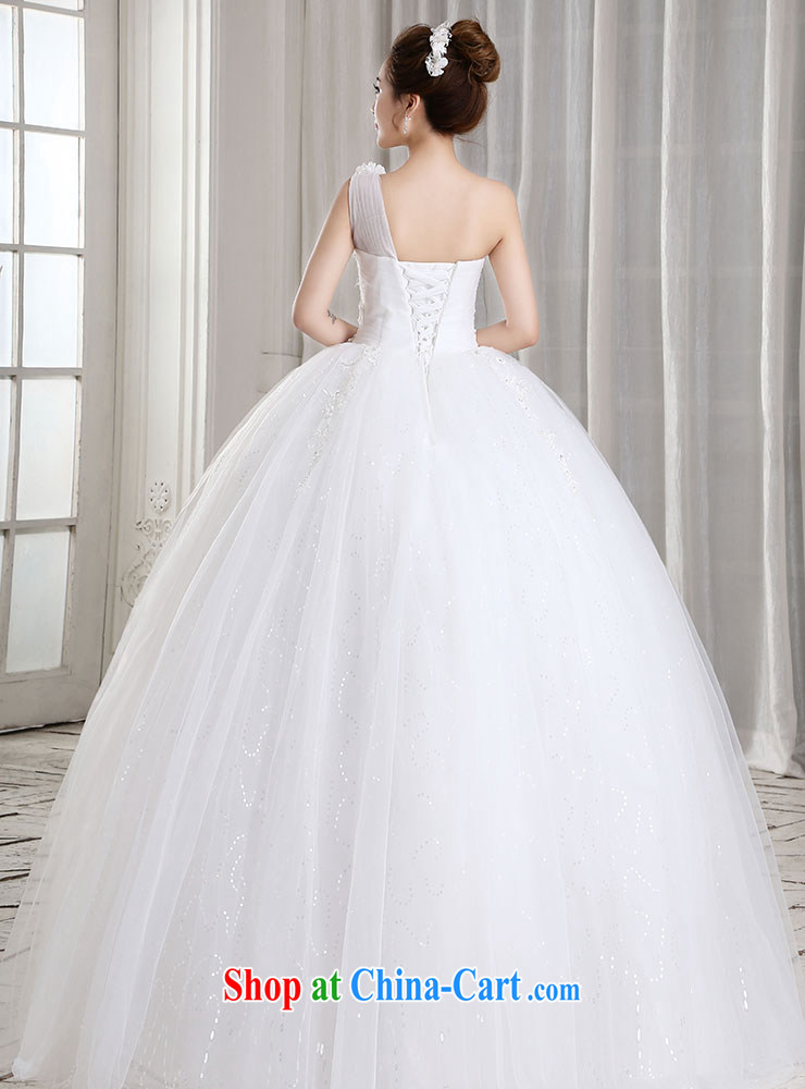 Jubilee 1000 bride 2015 new Korean single shoulder Princess flowers tied with a shoulder marriages with wedding lace wedding dresses H 310 white XL pictures, price, brand platters! Elections are good character, the national distribution, so why buy now enjoy more preferential! Health