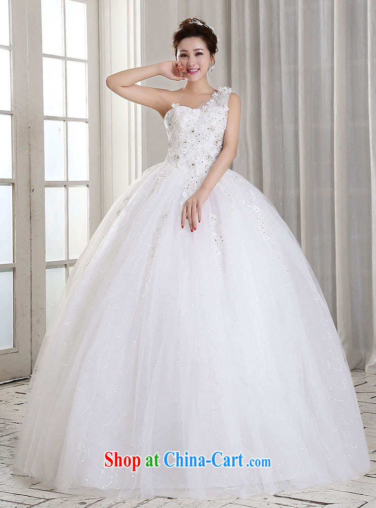 Jubilee 1000 bride 2015 new Korean single shoulder Princess flowers tied with a shoulder marriages with wedding lace wedding dresses H 310 white XL pictures, price, brand platters! Elections are good character, the national distribution, so why buy now enjoy more preferential! Health