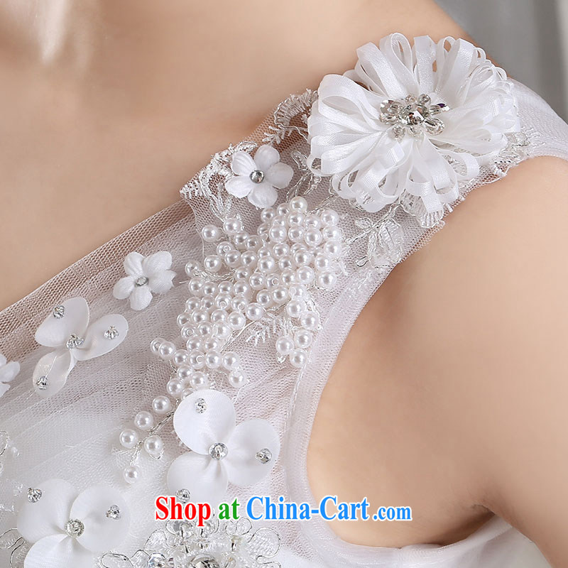 Jubilee 1000 bride 2015 new Korean version the shoulder Princess flowers tied with a shoulder marriages with wedding lace wedding dresses H 310 white XL, 1000 Jubilee bride, shopping on the Internet