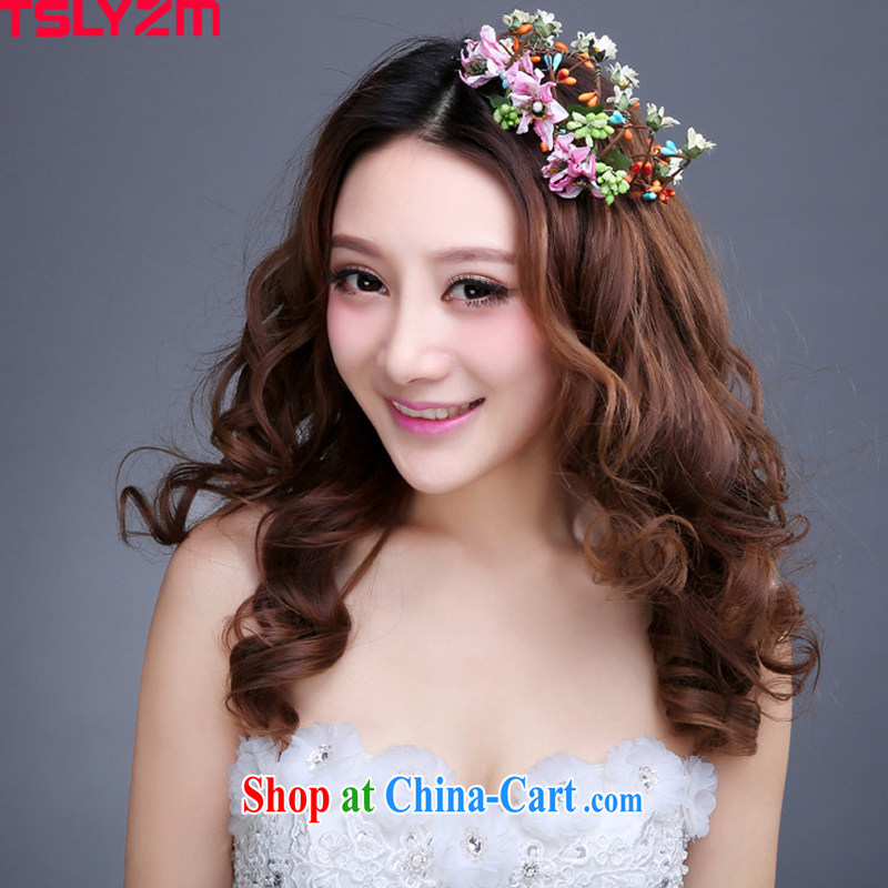 Tslyzm Korean bridal headdress color horn spent the card's clamp bridesmaid accessories 2015 new spring and summer shadow floor Jewelry hand-woven garlands and ornaments color, Tslyzm, shopping on the Internet