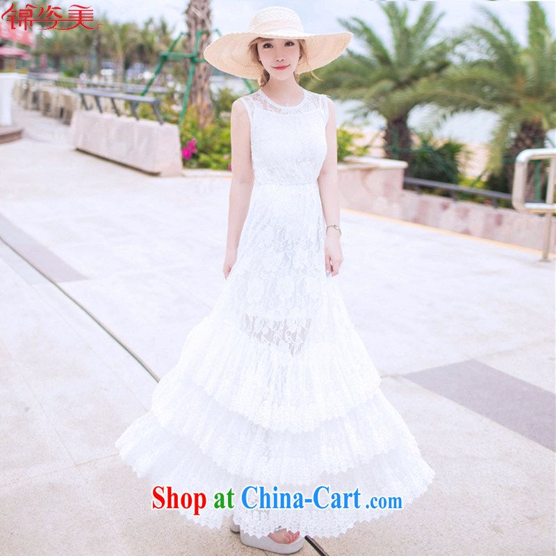 kam beauty 2015 retro-sin white fairy lace layer 3 lace large dresses M 1423 white are code