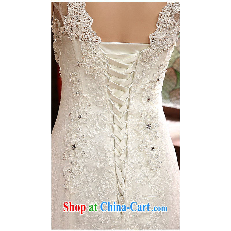 The beautiful yarn new dual-shoulder V for packages, and wedding new fluoroscopy lace lace straps simplicity of fashionable marriages wedding dresses white customizable, beautiful yarn (nameilisha), online shopping