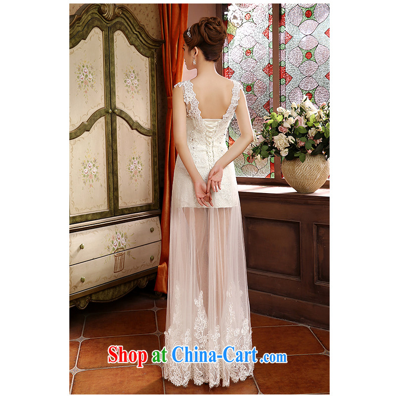 The beautiful yarn new dual-shoulder V for packages, and wedding new fluoroscopy lace lace straps simplicity of fashionable marriages wedding dresses white customizable, beautiful yarn (nameilisha), online shopping