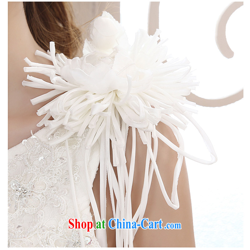 Click shoulder small tail wedding lace-Front short long fluoroscopy and stylish large code strap graphics thin bridal wedding dresses, beautiful yarn 2015 New factory direct white can be customized, beautiful yarn (nameilisha), online shopping